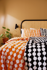 60652-4654-13-06_1; Finlayson Pampula Pussilakanasetti Oranssi / Valkoinen / 150x210 + 50x60 cm