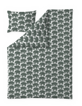60652-4547-20-06; Finlayson Elefantti Pussilakanasetti Tummanvihreä / 150x210 + 50x60 cm