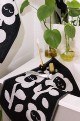 70562-5496-01-12_2; Finlayson Riemu Käsipyyhe Musta / Valkoinen / 30x50 cm