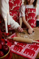 80033-4547-28-10_1; Finlayson Elefantti Lasten essu Punainen / Beige / 57x50 cm