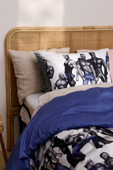 60692-4864-01-05_1; Finlayson Blue Squad Parivuoteen satiinipussilakanasetti Musta / Sininen / 240x210 + 50x60 cm