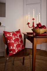 80811-4547-28-04_1; Finlayson Elefantti Koristetyynynpäällinen Punainen / Beige / 48x48 cm