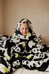 60652-5435-01-06_2; Finlayson Sukukokous Pussilakanasetti Musta / Valkoinen / Vihreä / 150x210 + 50x60 cm