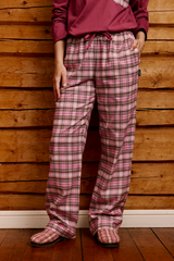RW17004-431-XXL_1; RW17004-431-XL_1; RW17004-431-S_1; RW17004-431-M_1; RW17004-431-L_1; Finlayson Aino Aino Flanellipyjamahousut Vaaleanpunainen / L