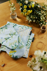 80018-5502-01-10_1; Finlayson Joutomaa Patalappu 2 kpl Vaaleansininen / Vihreä / 22x22 cm