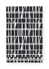 80410-3435-01-06; Finlayson Coronna Pöytäliina Musta / Valkoinen / 145x145 cm