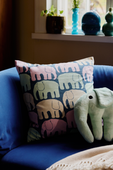 80811-4547-30-04_1; Finlayson Elefantti Koristetyynynpäällinen Multi Siniharmaa / Pastelli / 48x48 cm