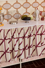 23310-239828-1049VA_1; Finlayson Lucina Verhokappa Beige-viininpunainen / 60x250 cm