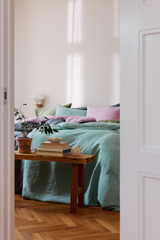 60765-0200-05-05_3; 60760-0200-08-06_3; 60760-0200-05-06_3; 60760-0200-10-06_3; Finlayson Lino Pellava pussilakanasetti Sinivihreä / 150x210 + 50x60 cm