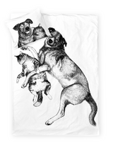 60652-5390-01-06; Finlayson Selviytyjät Pussilakanasetti Musta / Valkoinen / 150x210 + 50x60 cm