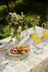 80419-5502-02-06_2; Finlayson Joutomaa Pöytäliina Luonnonvalkoinen / Vihreä / 145x250 cm