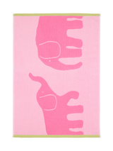 70563-5415-03-12; Finlayson Elefantti vapaa Käsipyyhe Pinkki / Vihreä / 50x70 cm