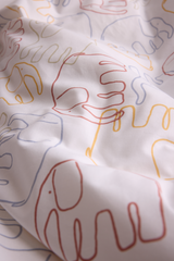 60662-5416-04-06_2; Finlayson Elefantti villi Lasten pussilakanasetti Monivärinen / 120x160 + 40x60 cm