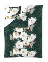 60712-5489-02-06; Finlayson Rosa Satiinipussilakanasetti Tummanvihreä / 150x210 + 50x60 cm