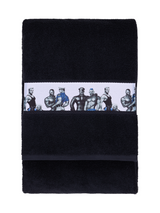 70156-4864-01-06; Finlayson Tom of Finland Blue Squad Kylpypyyhe Musta / 90x180 cm