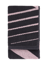 70563-4424-01-12; Finlayson Korret Käsipyyhe Harmaa / Vaaleanpunainen / 50x70 cm