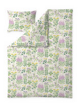 60657-5502-02-06; Finlayson Joutomaa Pussilakanasetti Luonnonvalkoinen / Vihreä / 150x210 + 50x60 cm