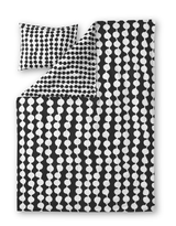 60652-4654-01-06; Finlayson Pampula Pussilakanasetti Musta / Valkoinen / 150x210 + 50x60 cm