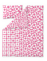 60662-5492-03-06; Finlayson Kukkariemu Lasten pussilakanasetti Pinkki / 120x160 + 40x60 cm