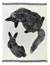 20600-4953-01-04; Finlayson Villipedot Torkkupeitto Musta / Valkoinen / 130x170 cm