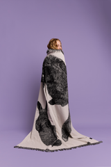 20600-4953-01-04_1; Finlayson Villipedot Torkkupeitto Musta / Valkoinen / 130x170 cm