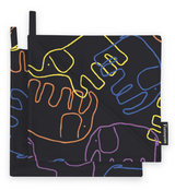 80017-5416-02-10; Finlayson Elefantti villi Patalappu 2kpl Musta / Multi / 22x22 cm