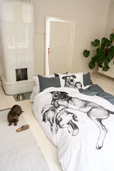 60652-5390-01-06_9; Finlayson Selviytyjät Pussilakanasetti Musta / Valkoinen / 150x210 + 50x60 cm