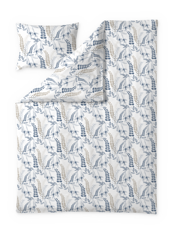 60653-5015-06-06; Finlayson Hanna Pussilakanasetti Sininen / Beige / 150x210 + 50x60 cm 