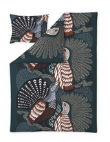 109313-7913; Finlayson Metsänvartijat Pussilakanasetti Teal-ruskea / 150x210 cm 
