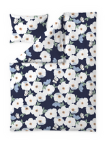 60652-5503-02-06; Finlayson Ruusa Pussilakanasetti Tummansininen / Salvianvihreä / 150x210 + 50x60 cm 