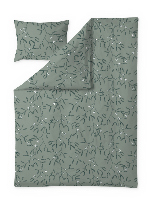 60712-5132-05-06; Finlayson Misteli Satiinipussilakanasetti Salvianvihreä / 150x210 + 50x60 cm 