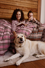 60679-4301-01-06_1; 60679-1951-01-06_1; Finlayson Reino Flanellipussilakanasetti Ruskea / 150x210 + 50x60 cm 