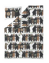 60652-5165-05-06_1; Finlayson Kopla Pussilakanasetti Ruskea / Persikka / 150x210 + 50x60 cm 